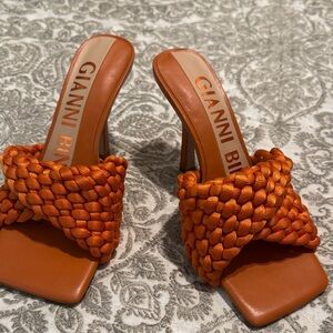 Gianni Bini Orange Braided Mules